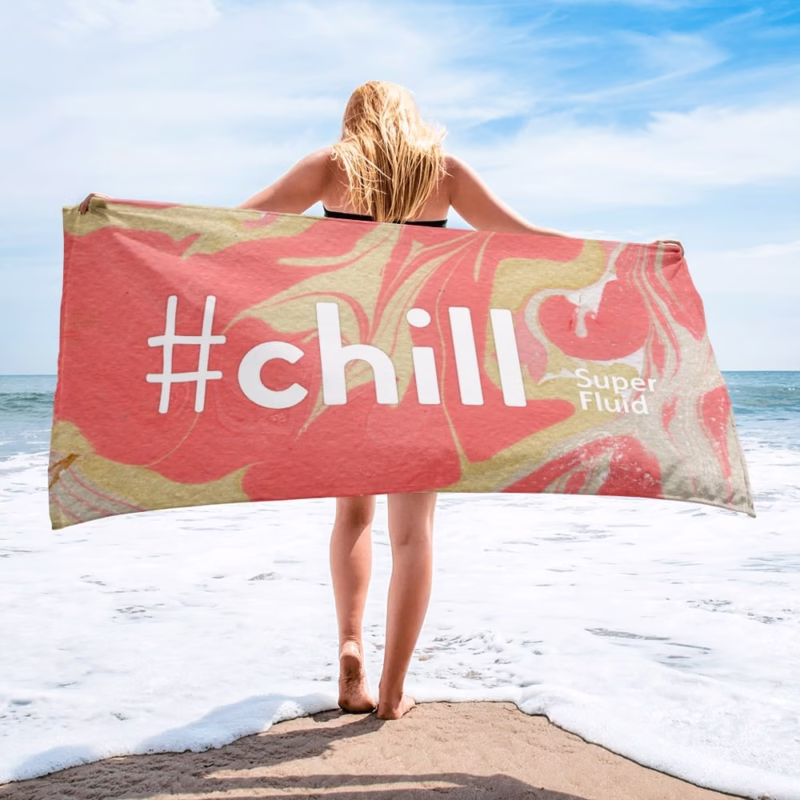 SuperFluid #Chill Beach Towel – Rosehip