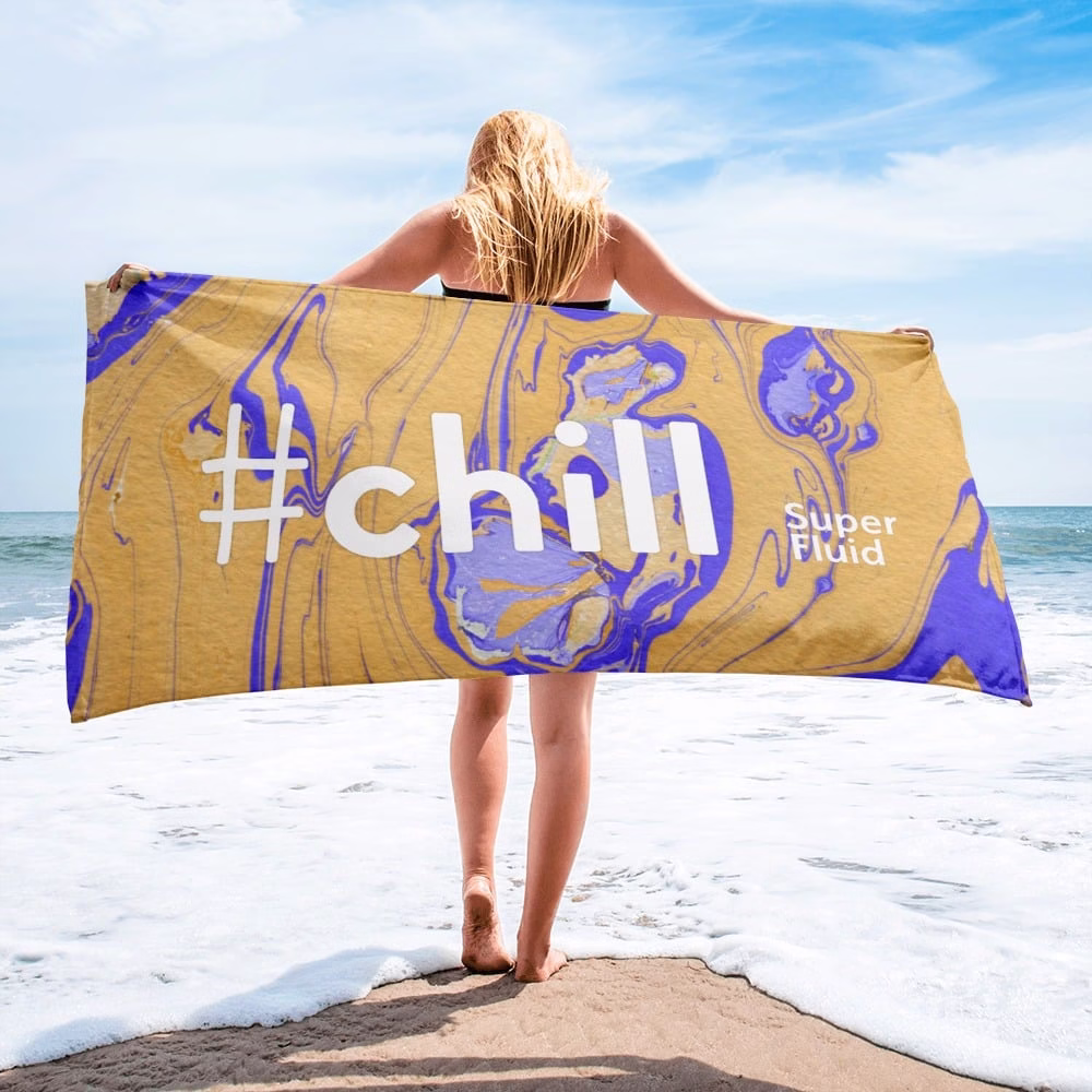 SuperFluid #Chill Beach Towel – Argan