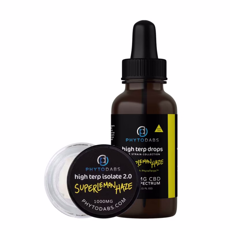 Drop ‘n’ Dab Bundle – Super Lemon Haze – High Terp Isolate/Drops – Full Spectrum CBD